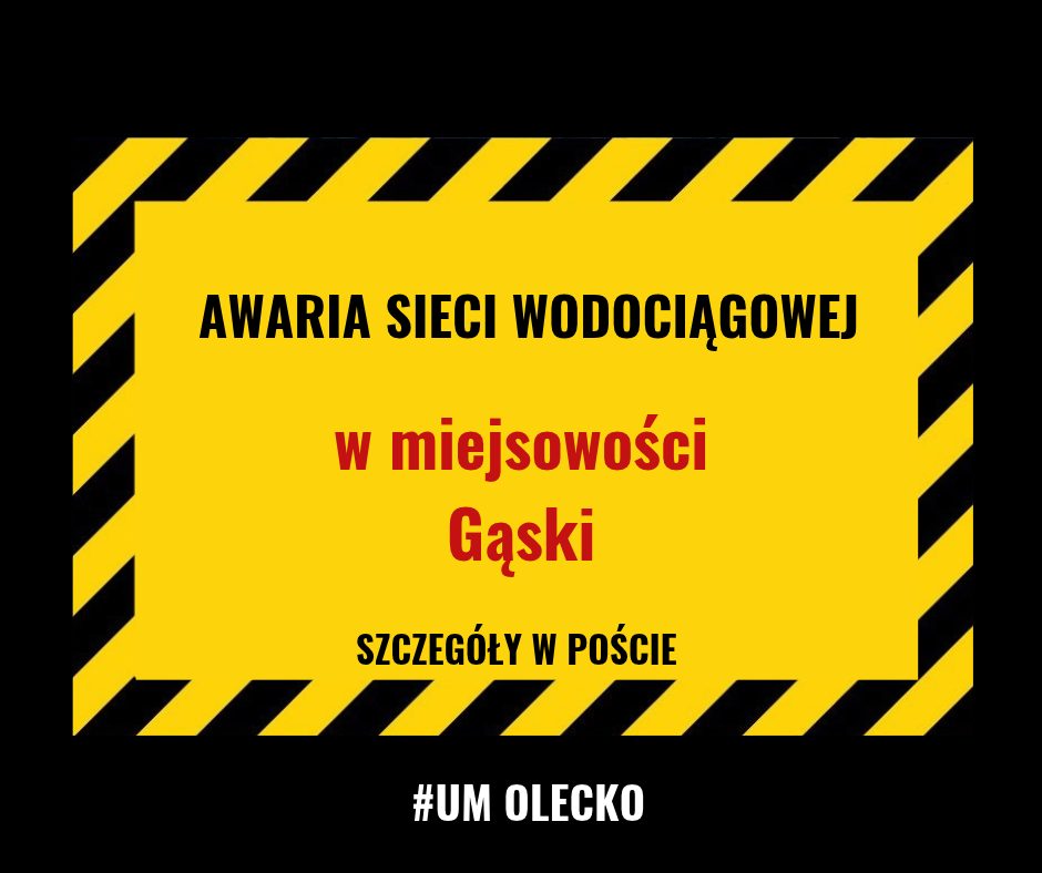 Awarii sieci wodociągowej w miejscowości Gąski