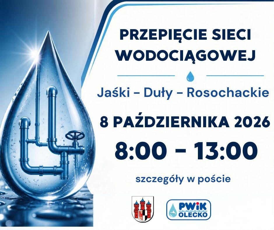Zakłócenia w dostawie wody: Jaśki, Duły i Rosochackie