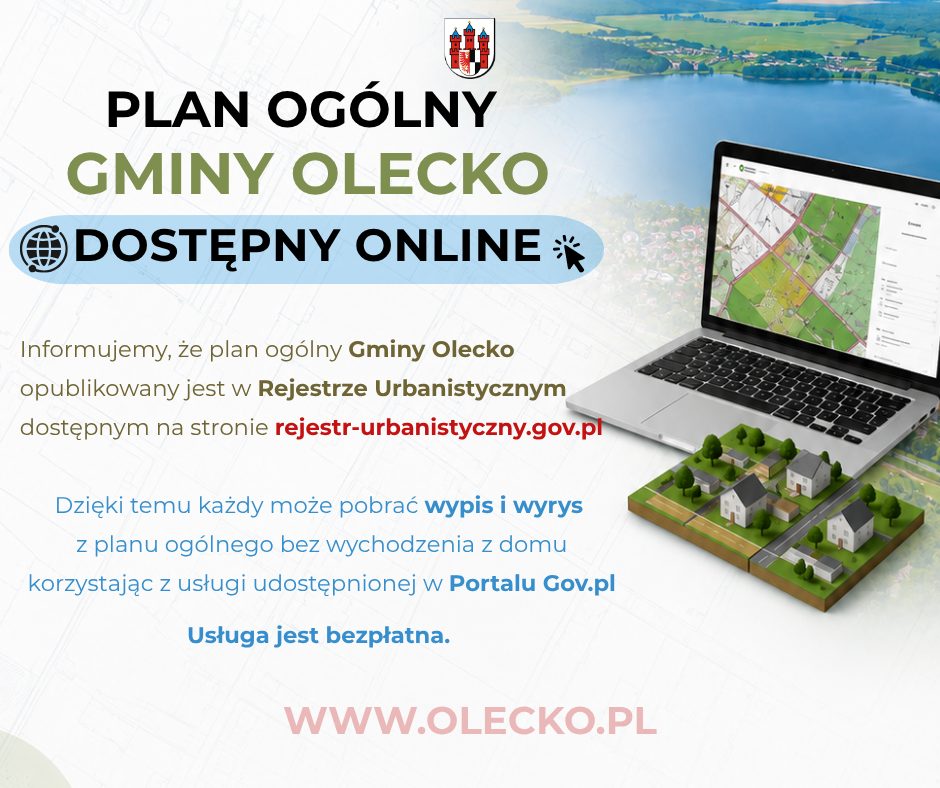 Plan ogólny gminy Olecko jest już w Rejestrze Urbanistycznym