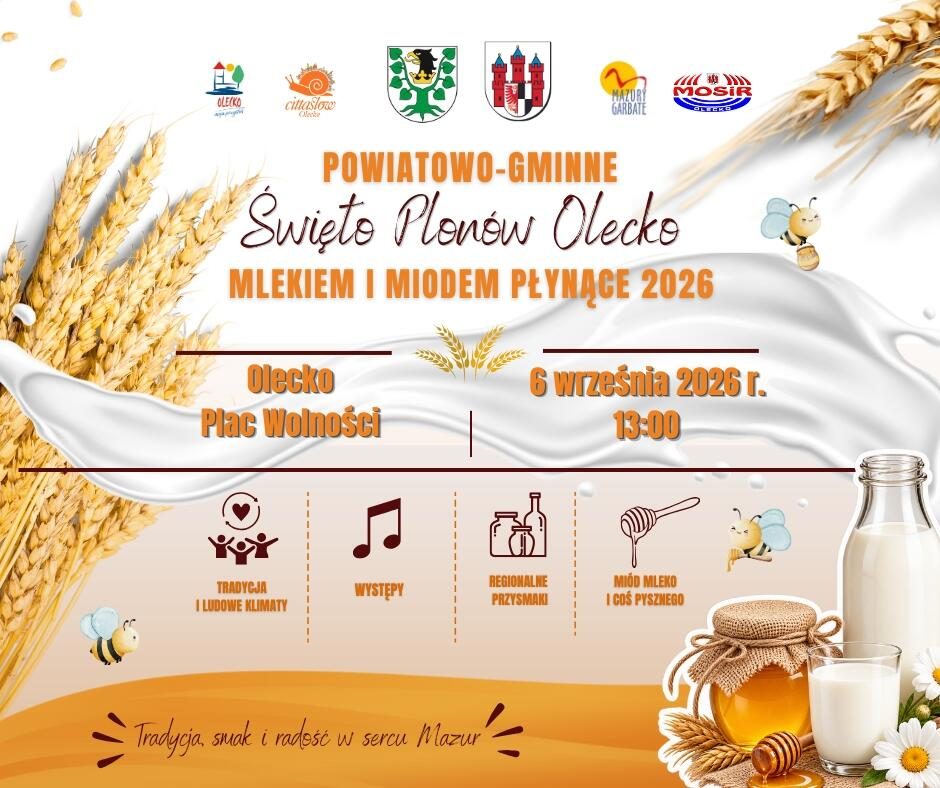 Święto Plonów w Olecku z korowodem, koncertami i regionalnymi smakami